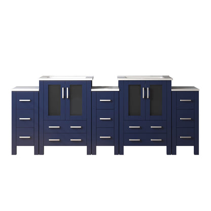 Lexora Volez 84 in. Navy Blue Double Sink Bath Vanity
