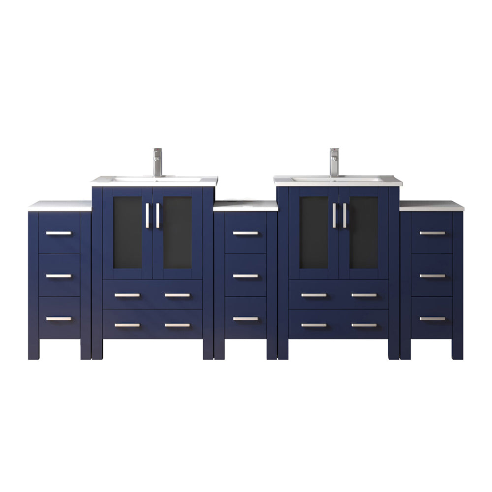 Lexora Volez 84 in. Navy Blue Double Sink Bath Vanity