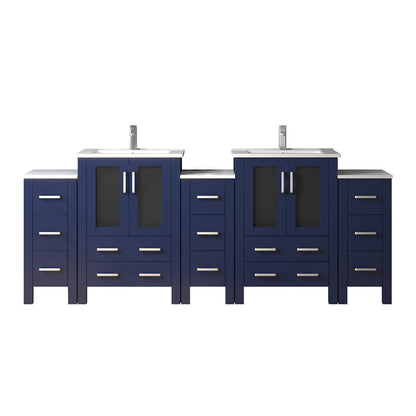 Lexora Volez 84 in. Navy Blue Double Sink Bath Vanity
