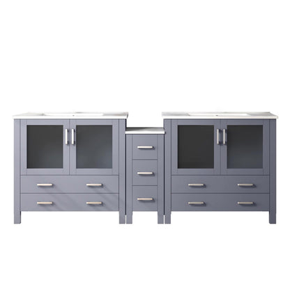 Lexora Volez 84 in. Dark Grey Double Sink Bath Vanity