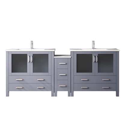 Lexora Volez 84 in. Dark Grey Double Sink Bath Vanity