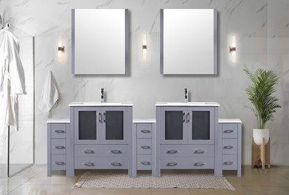 Lexora Volez 96 in. Dark Grey Double Sink Bath Vanity