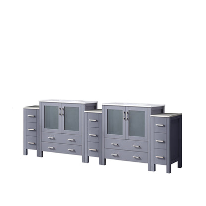Lexora Volez 96 in. Dark Grey Double Sink Bath Vanity