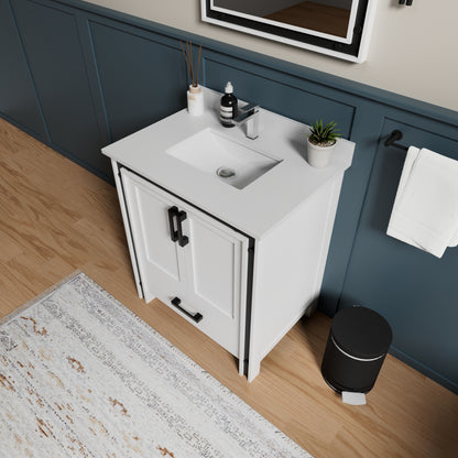 Lexora Ziva 30 in. White Single Sink Bath Vanity