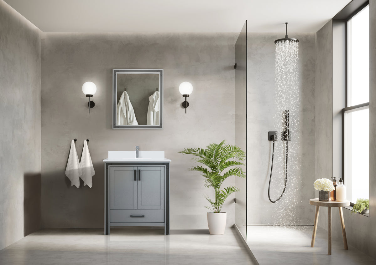Lexora Ziva 30 in. Dark Grey Single Sink Bath Vanity