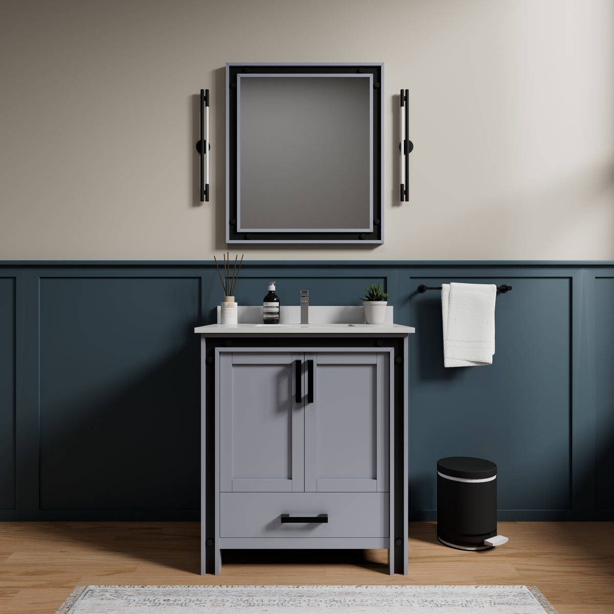 Lexora Ziva 30 in. Dark Grey Single Sink Bath Vanity