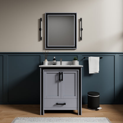 Lexora Ziva 30 in. Dark Grey Single Sink Bath Vanity