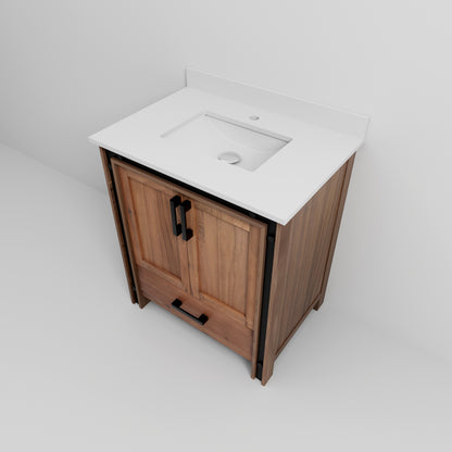 Lexora Ziva 30 in. Rustic Barnwood Single Sink Bath Vanity