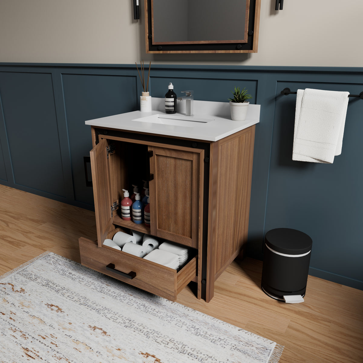 Lexora Ziva 30 in. Rustic Barnwood Single Sink Bath Vanity