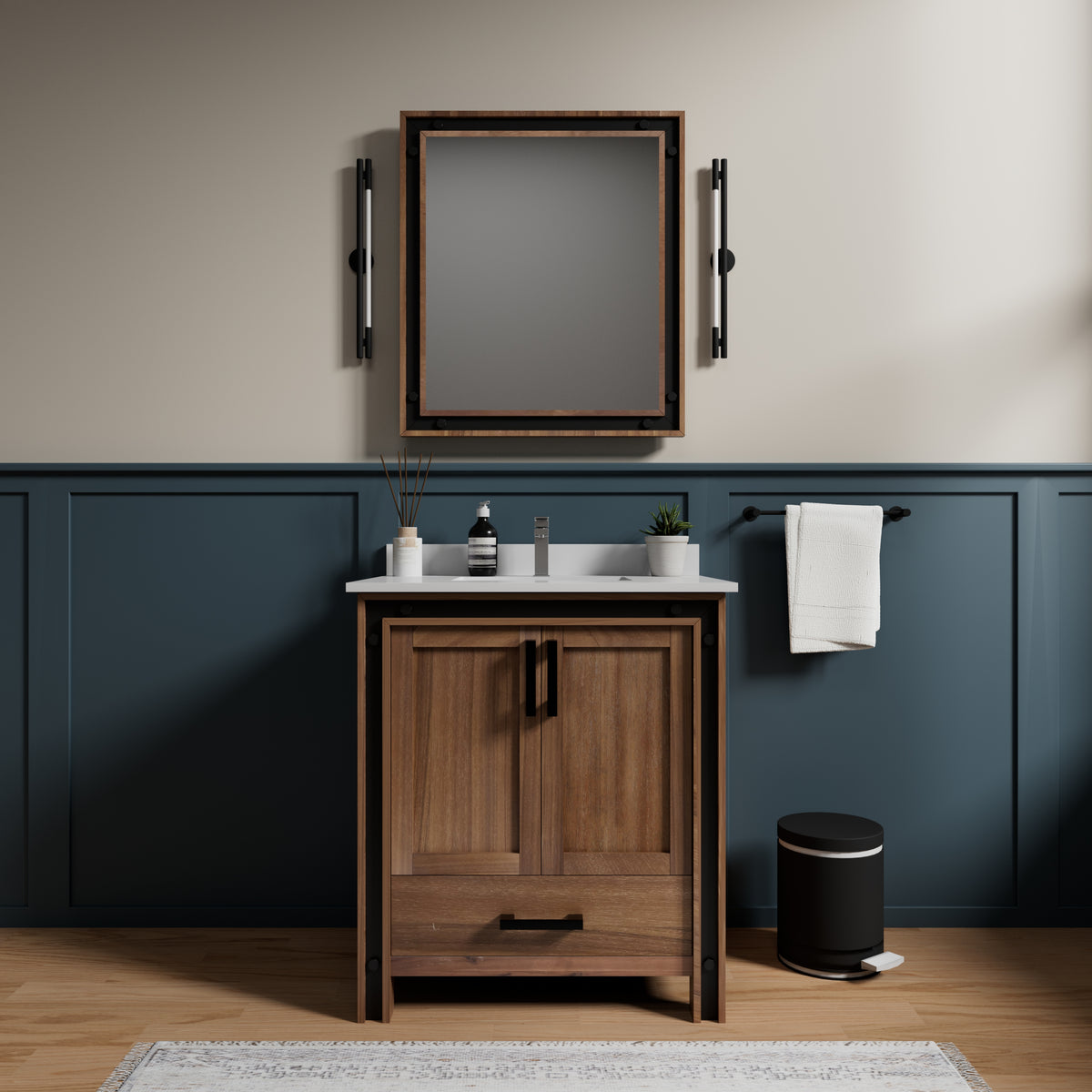 Lexora Ziva 30 in. Rustic Barnwood Single Sink Bath Vanity