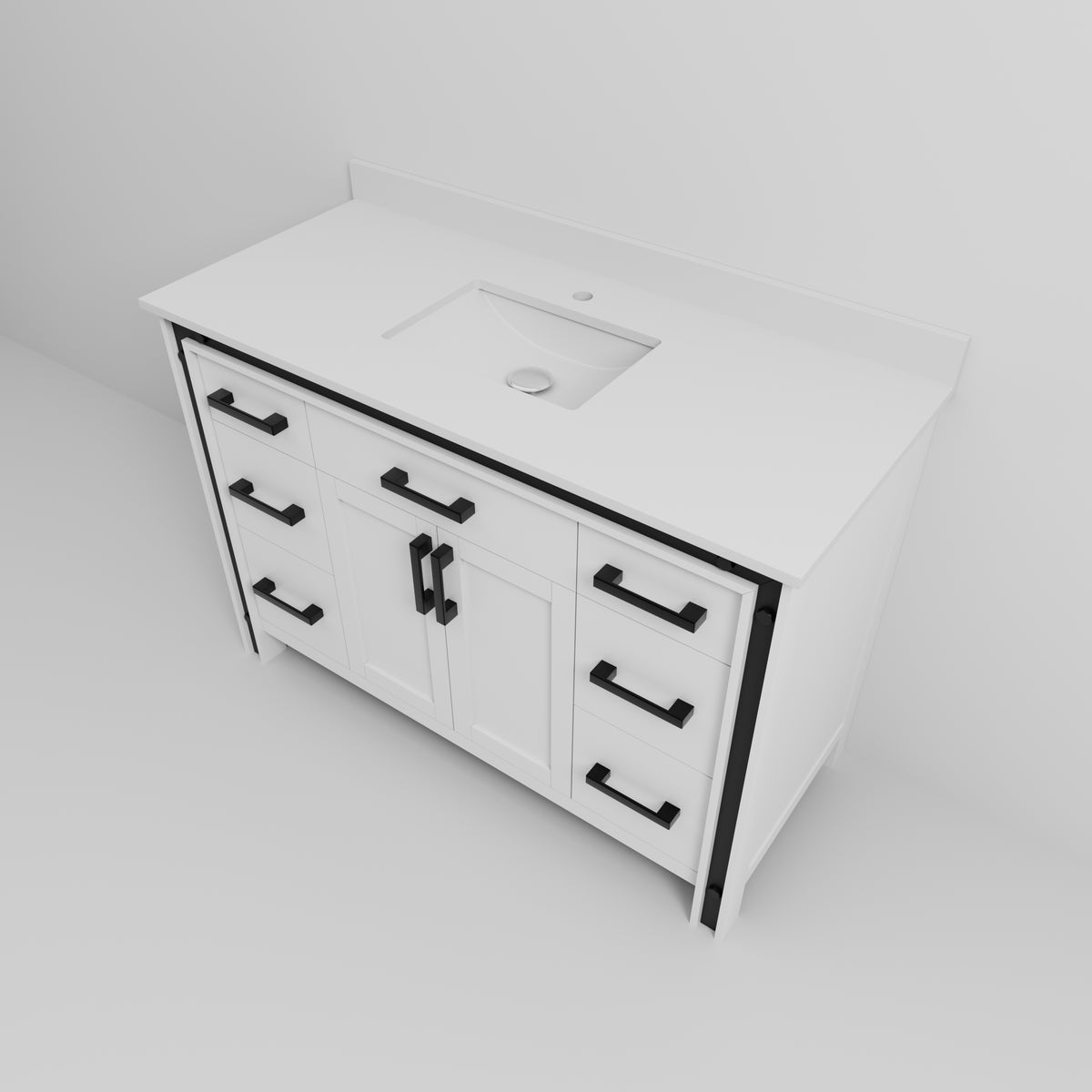 Lexora Ziva 48 in. White Single Sink Bath Vanity