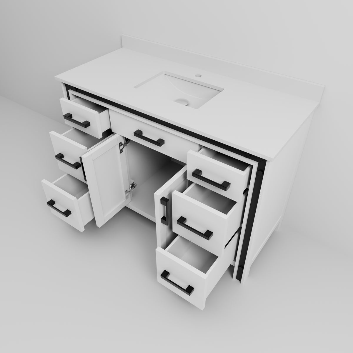 Lexora Ziva 48 in. White Single Sink Bath Vanity