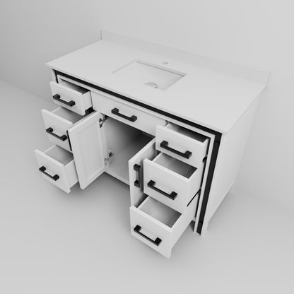 Lexora Ziva 48 in. White Single Sink Bath Vanity