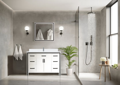 Lexora Ziva 48 in. White Single Sink Bath Vanity
