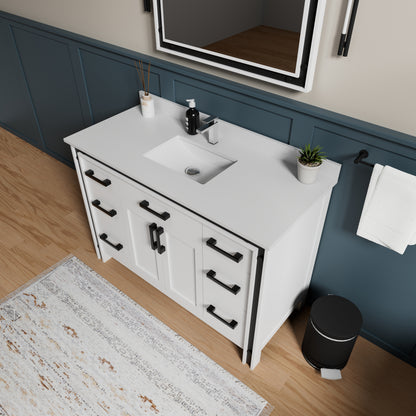 Lexora Ziva 48 in. White Single Sink Bath Vanity