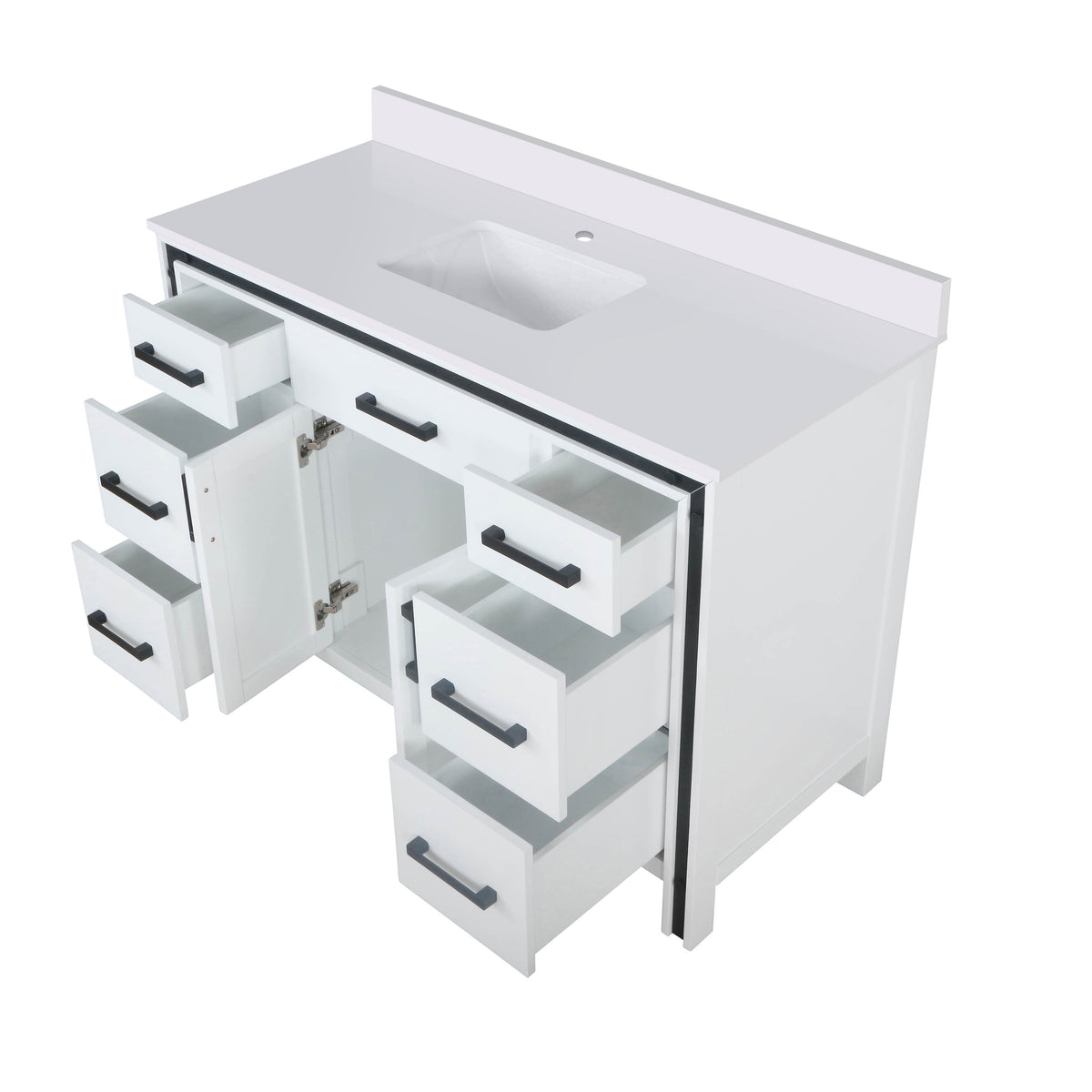Lexora Ziva 48 in. White Single Sink Bath Vanity