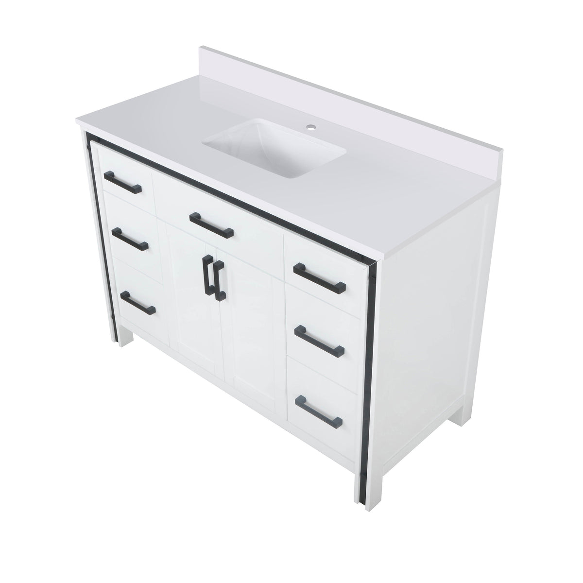 Lexora Ziva 48 in. White Single Sink Bath Vanity