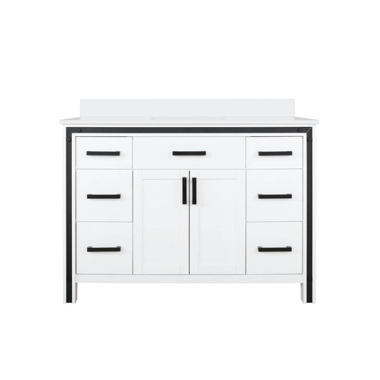 Lexora Ziva 48 in. White Single Sink Bath Vanity