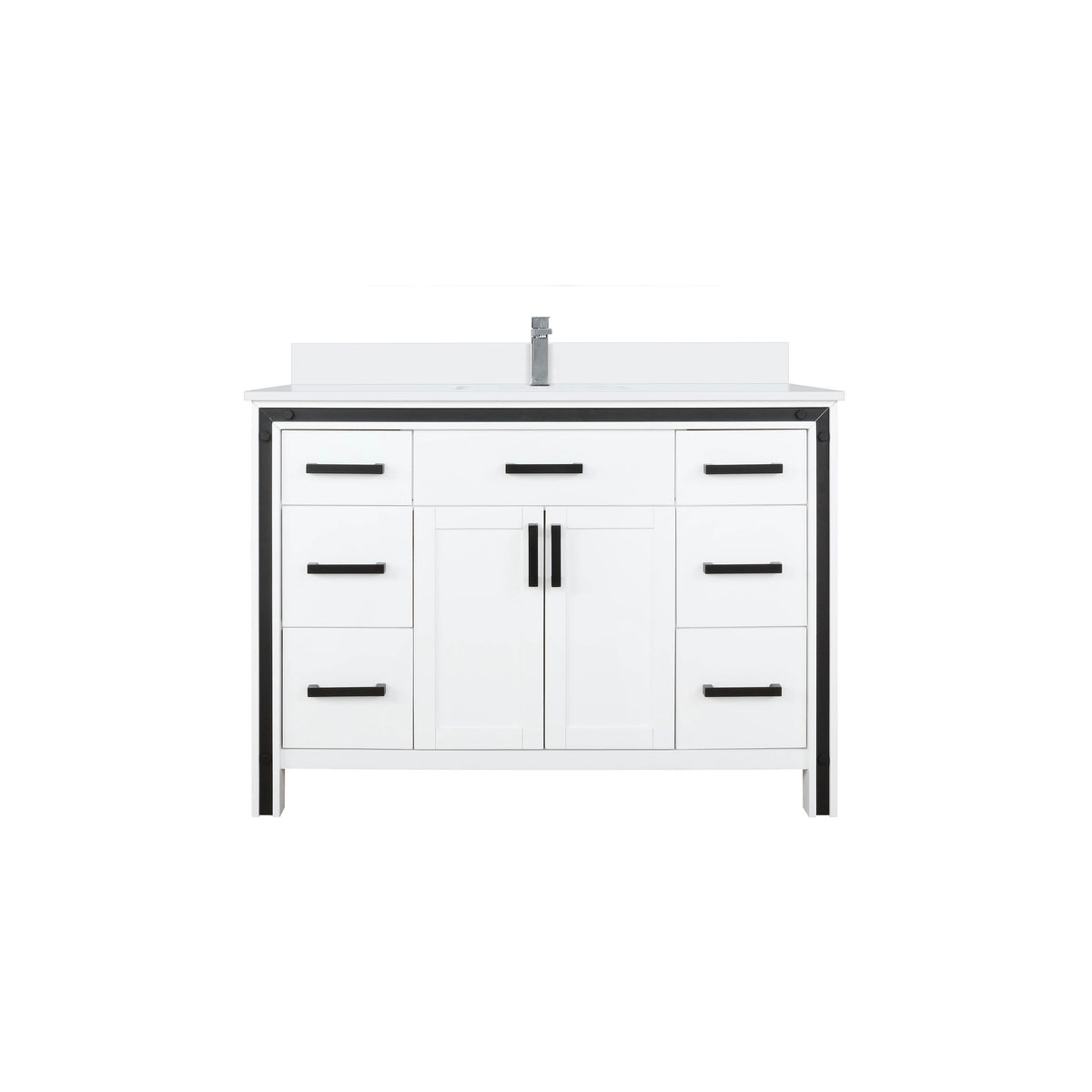 Lexora Ziva 48 in. White Single Sink Bath Vanity