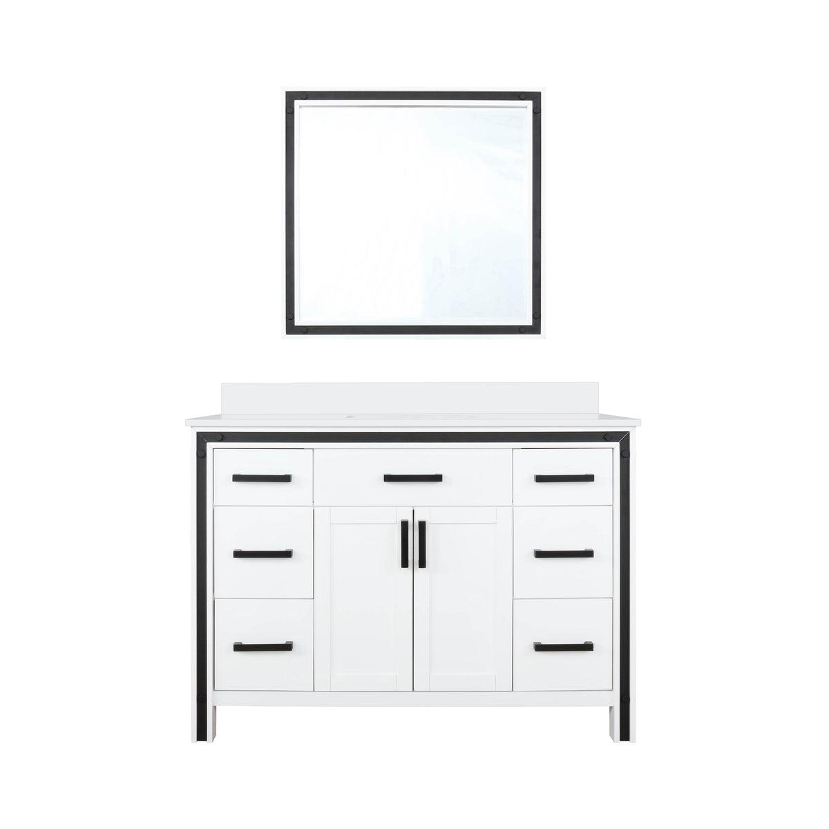 Lexora Ziva 48 in. White Single Sink Bath Vanity