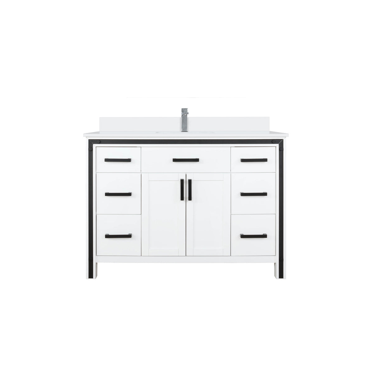 Lexora Ziva 48 in. White Single Sink Bath Vanity