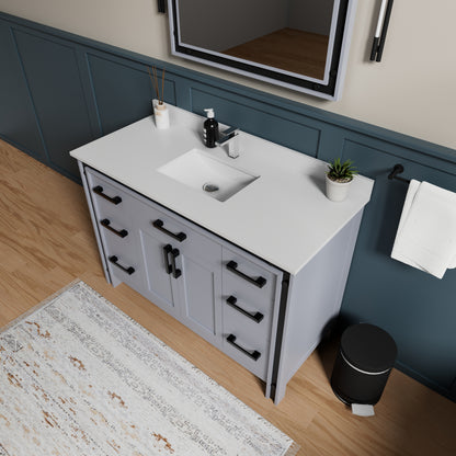 Lexora Ziva 48 in. Dark Grey Single Sink Bath Vanity