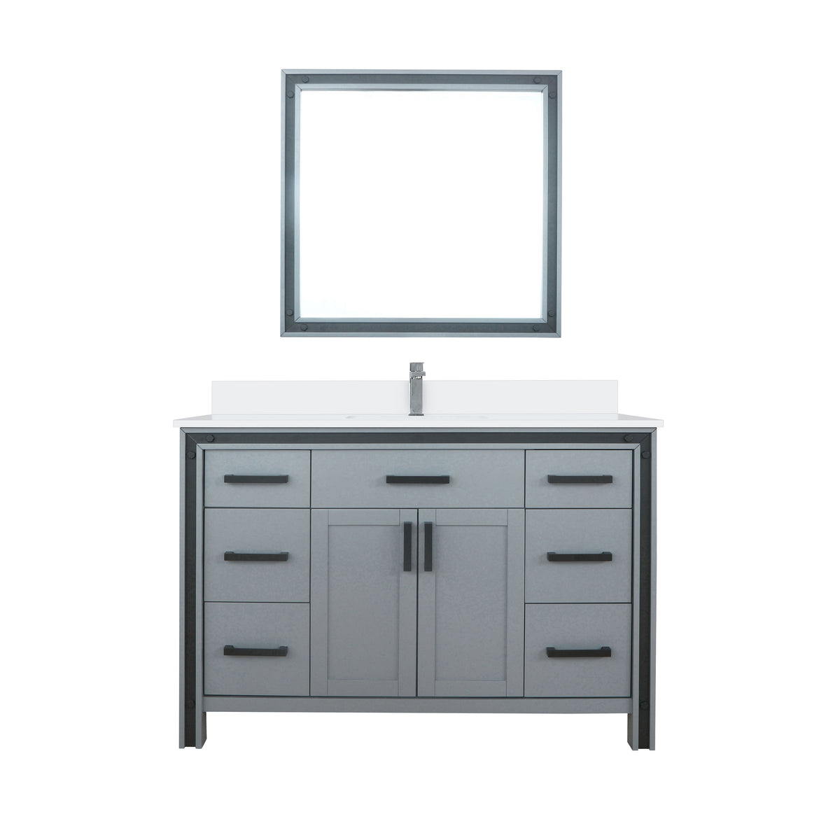 Lexora Ziva 48 in. Dark Grey Single Sink Bath Vanity