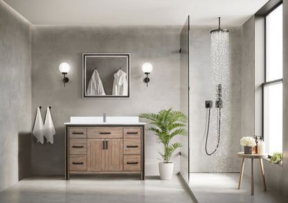 Lexora Ziva 48 in. Rustic Barnwood Single Sink Bath Vanity