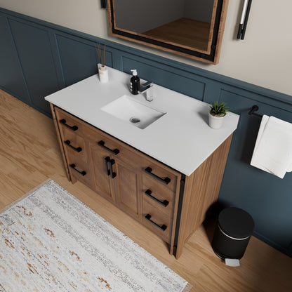 Lexora Ziva 48 in. Rustic Barnwood Single Sink Bath Vanity