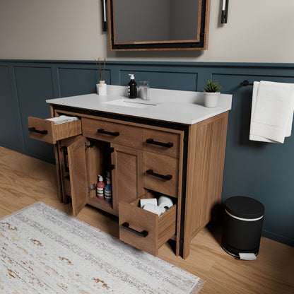 Lexora Ziva 48 in. Rustic Barnwood Single Sink Bath Vanity