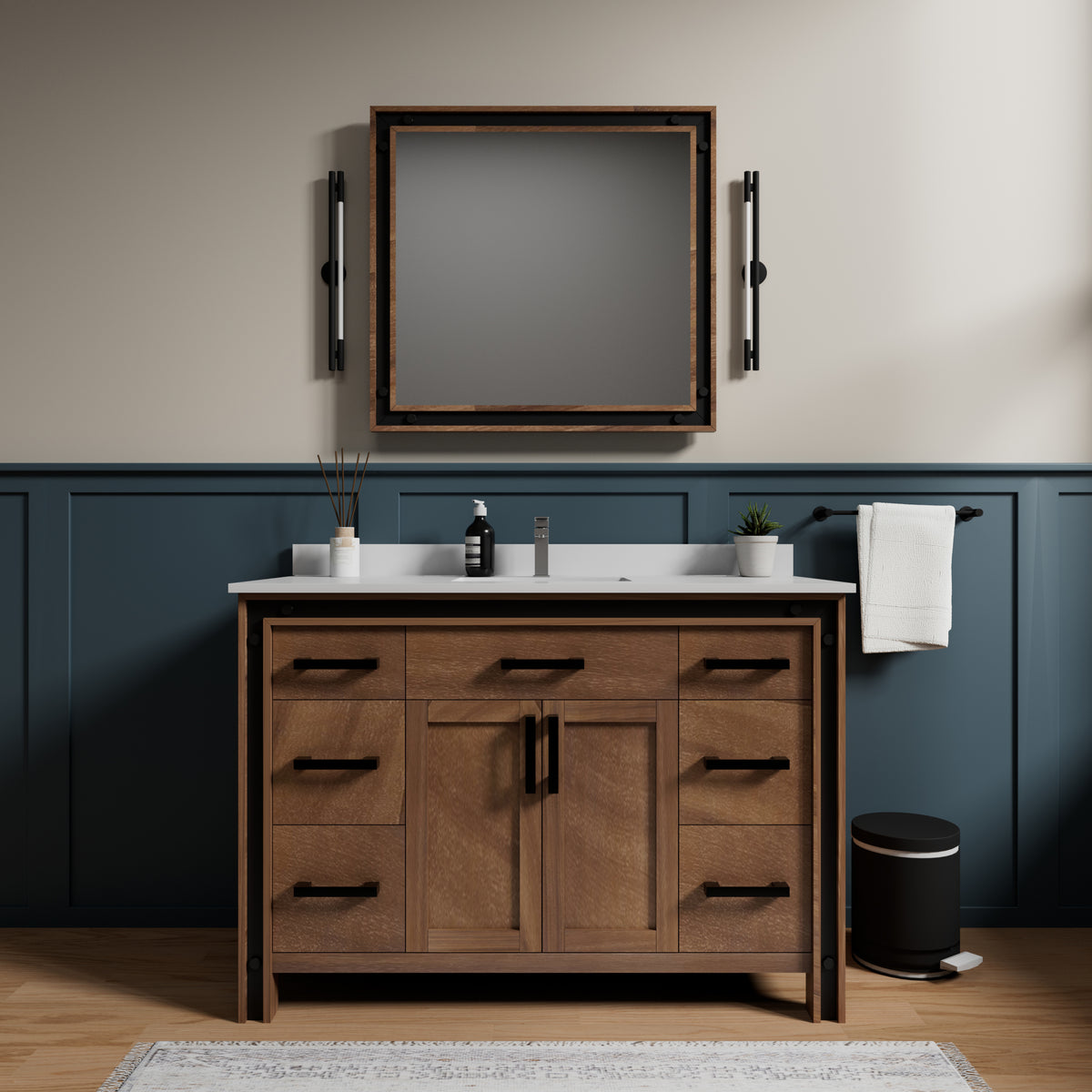 Lexora Ziva 48 in. Rustic Barnwood Single Sink Bath Vanity