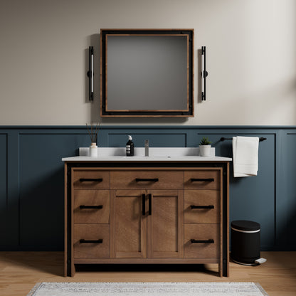 Lexora Ziva 48 in. Rustic Barnwood Single Sink Bath Vanity