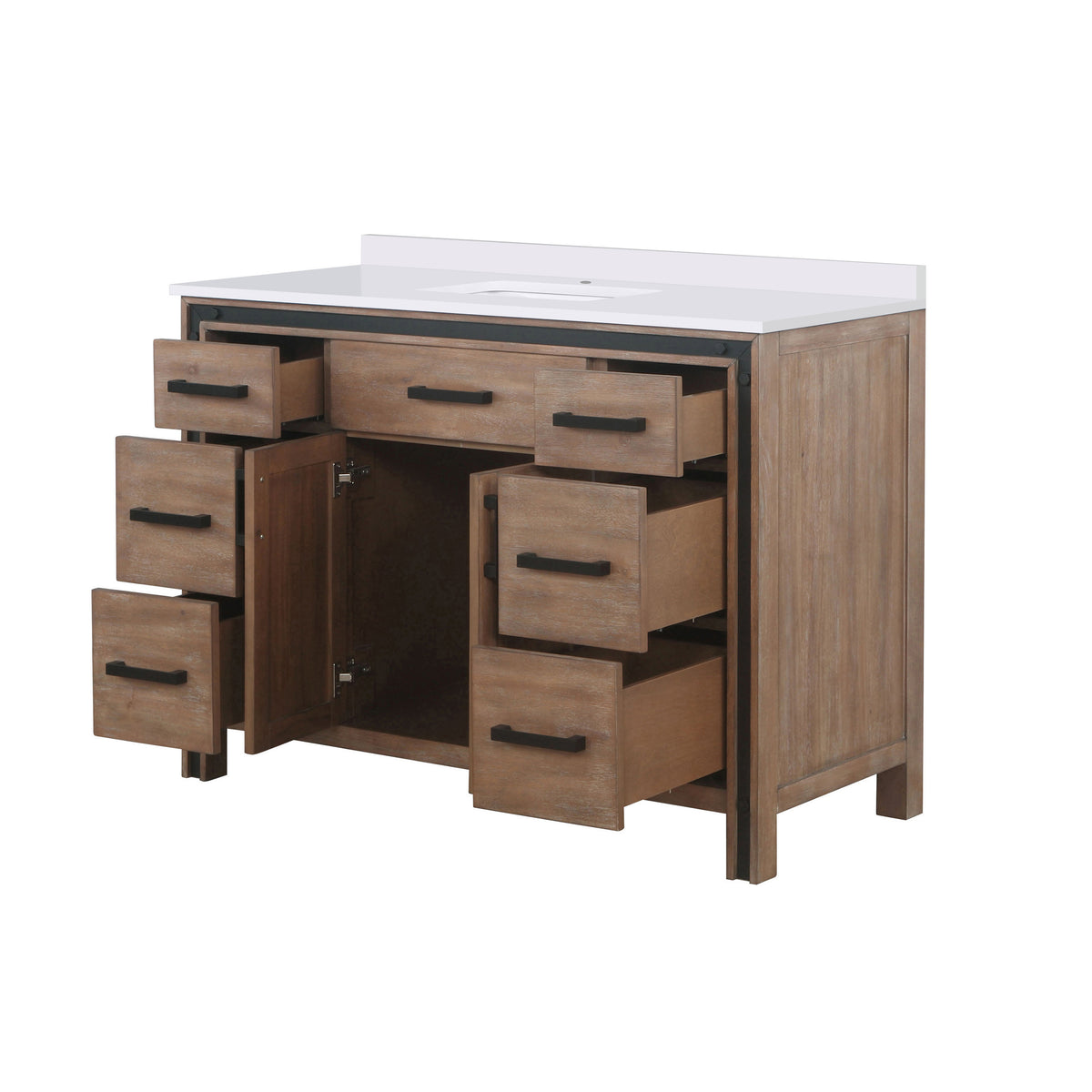 Lexora Ziva 48 in. Rustic Barnwood Single Sink Bath Vanity