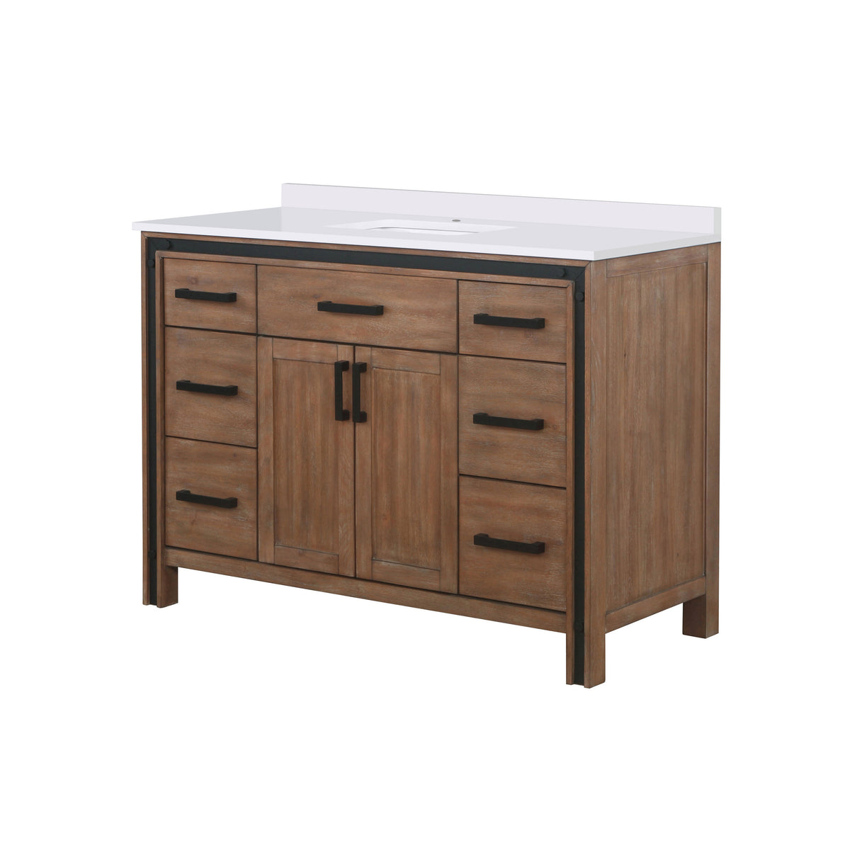 Lexora Ziva 48 in. Rustic Barnwood Single Sink Bath Vanity