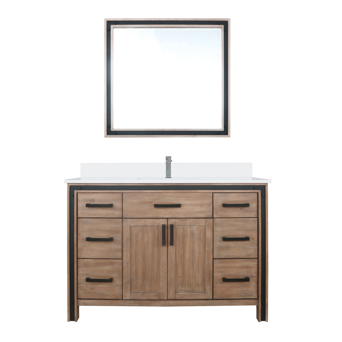Lexora Ziva 48 in. Rustic Barnwood Single Sink Bath Vanity