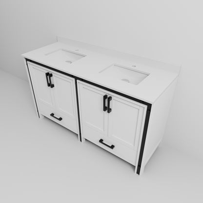 Lexora Ziva 60 in. White Double Sink Bath Vanity