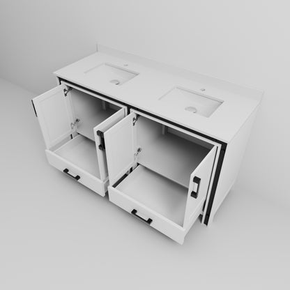 Lexora Ziva 60 in. White Double Sink Bath Vanity