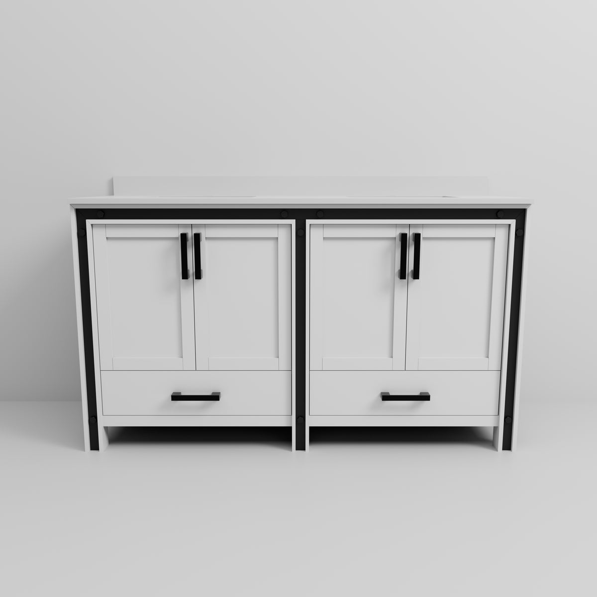 Lexora Ziva 60 in. White Double Sink Bath Vanity