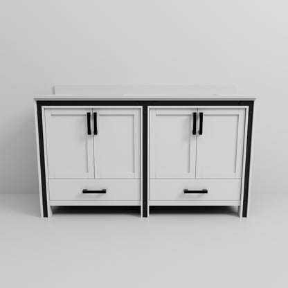 Lexora Ziva 60 in. White Double Sink Bath Vanity