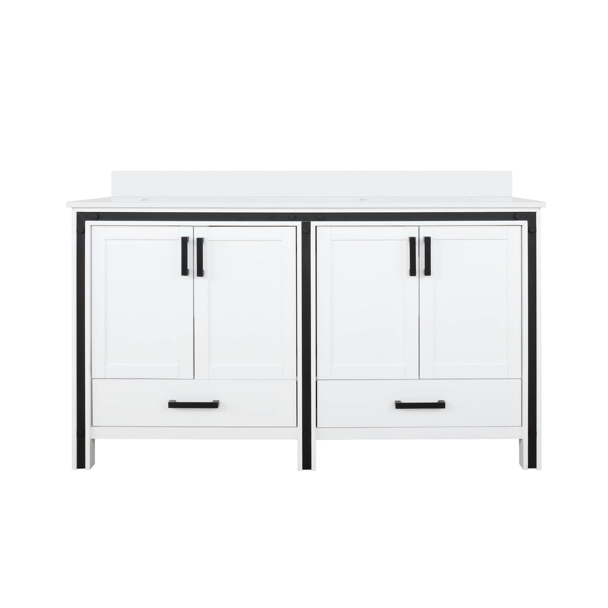 Lexora Ziva 60 in. White Double Sink Bath Vanity