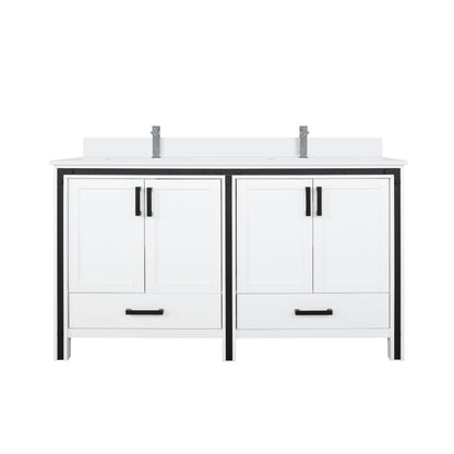 Lexora Ziva 60 in. White Double Sink Bath Vanity