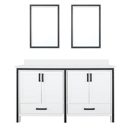 Lexora Ziva 60 in. White Double Sink Bath Vanity