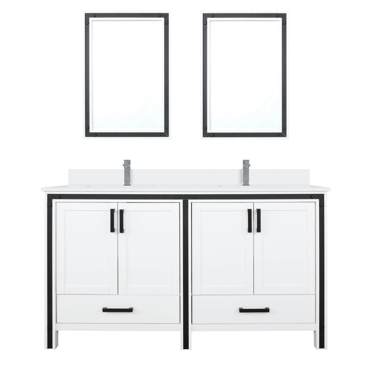 Lexora Ziva 60 in. White Double Sink Bath Vanity