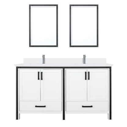 Lexora Ziva 60 in. White Double Sink Bath Vanity