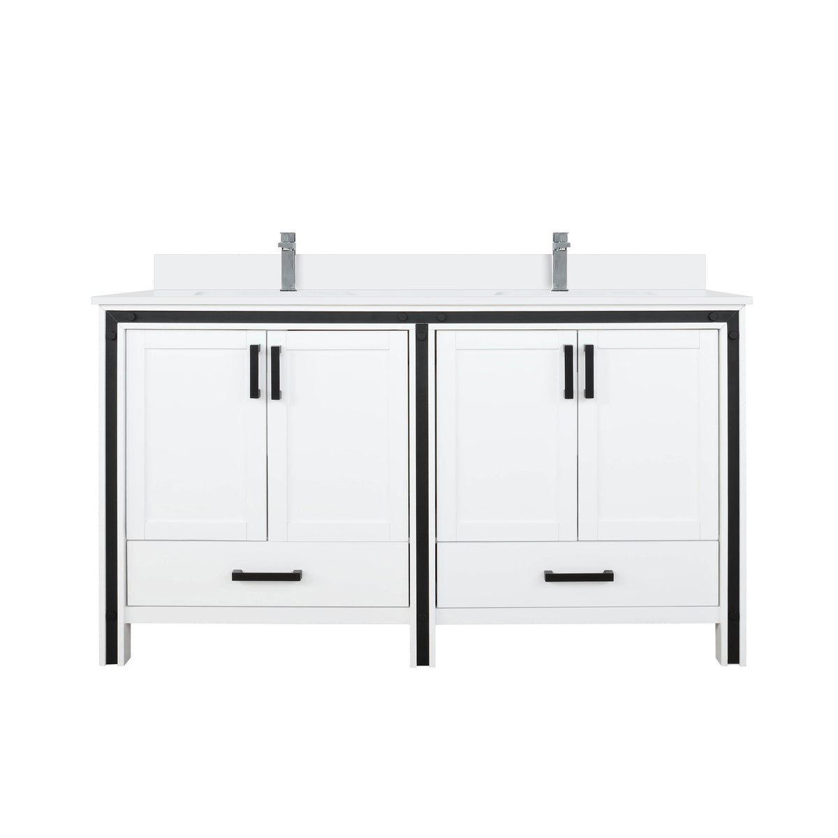 Lexora Ziva 60 in. White Double Sink Bath Vanity