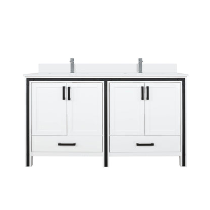 Lexora Ziva 60 in. White Double Sink Bath Vanity
