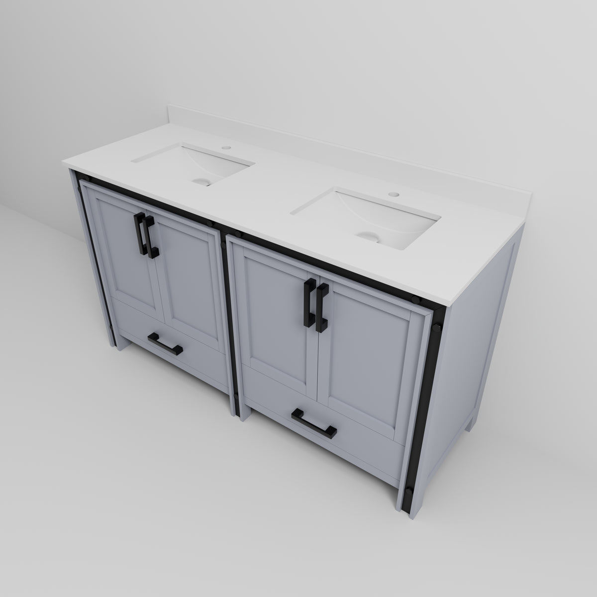 Lexora Ziva 60 in. Dark Grey Double Sink Bath Vanity