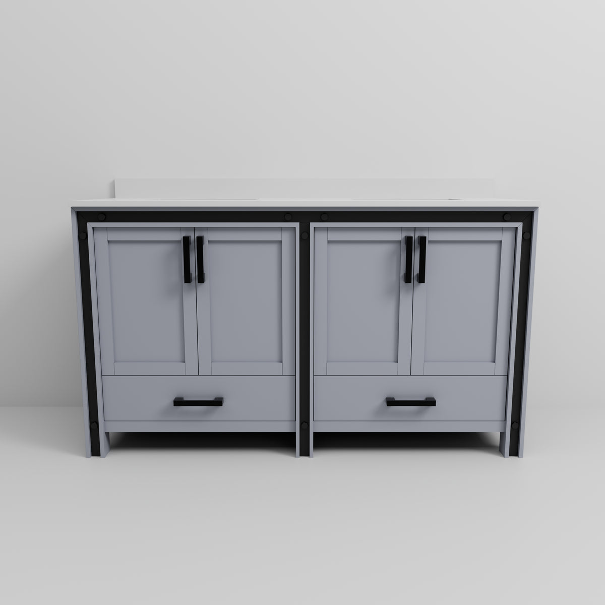 Lexora Ziva 60 in. Dark Grey Double Sink Bath Vanity