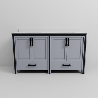 Lexora Ziva 60 in. Dark Grey Double Sink Bath Vanity