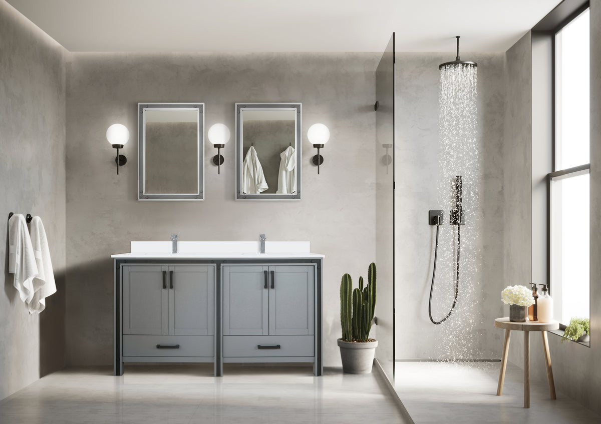 Lexora Ziva 60 in. Dark Grey Double Sink Bath Vanity